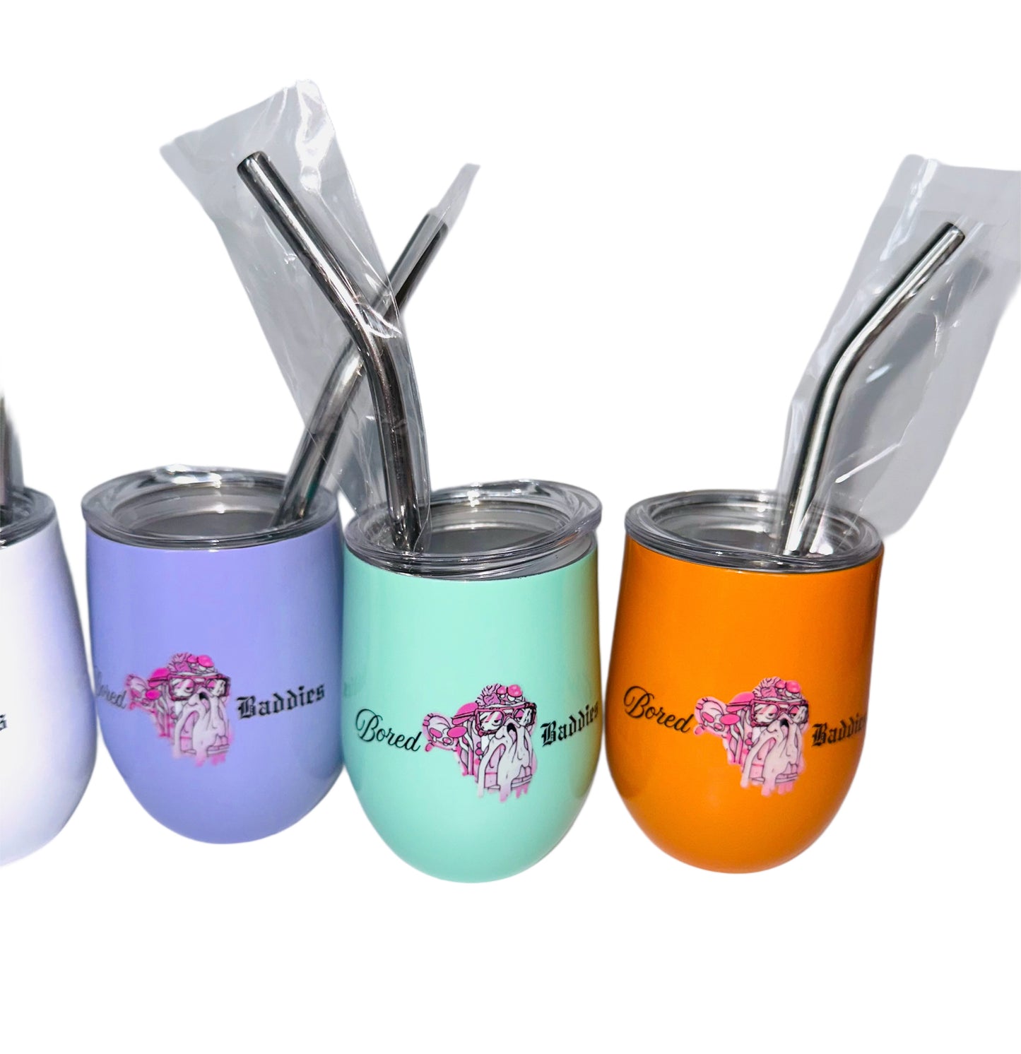 Bored Baddies 3oz Stainless Steel Vacuum Insulated Shot Tumblers (Set of 6) - BOLD colors