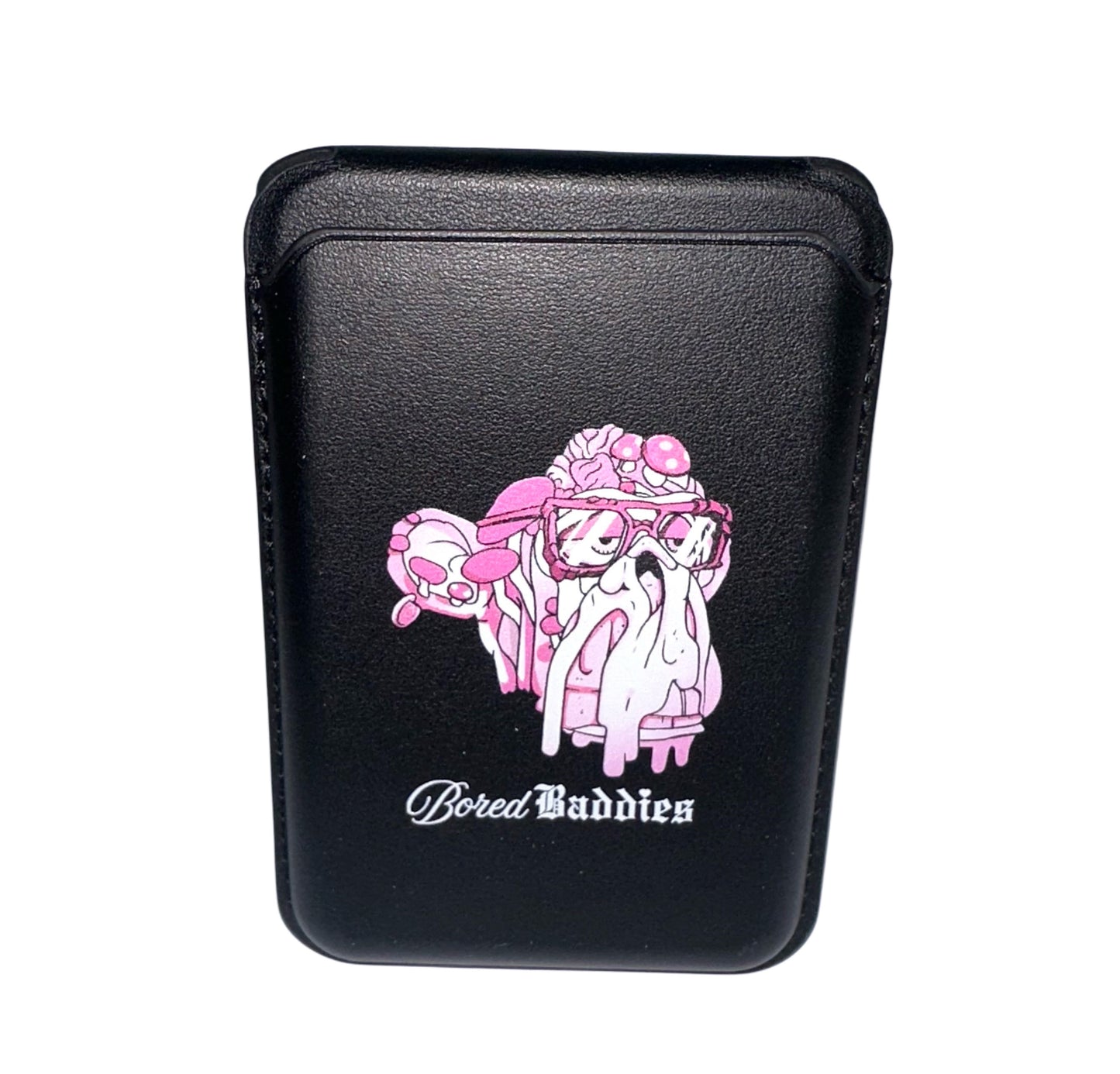 Bored Baddies Magnetic MagSafe PU Leather Card Wallet Holder With Stand