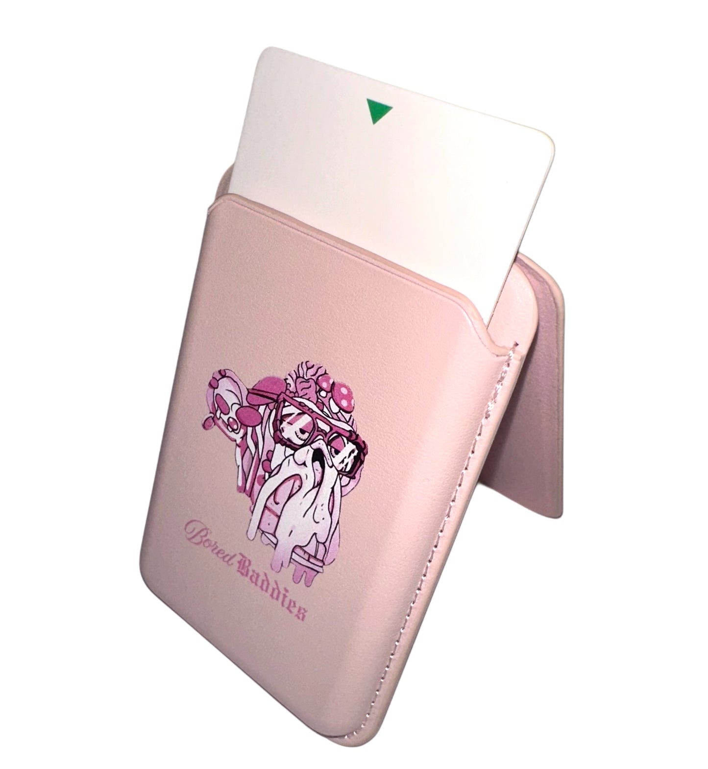Bored Baddies Magnetic MagSafe PU Leather Card Wallet Holder With Stand