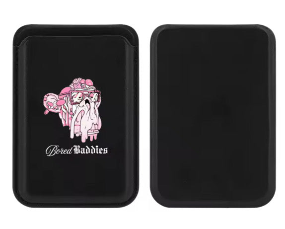 Bored Baddies Magnetic MagSafe PU Leather Card Wallet Holder With Stand