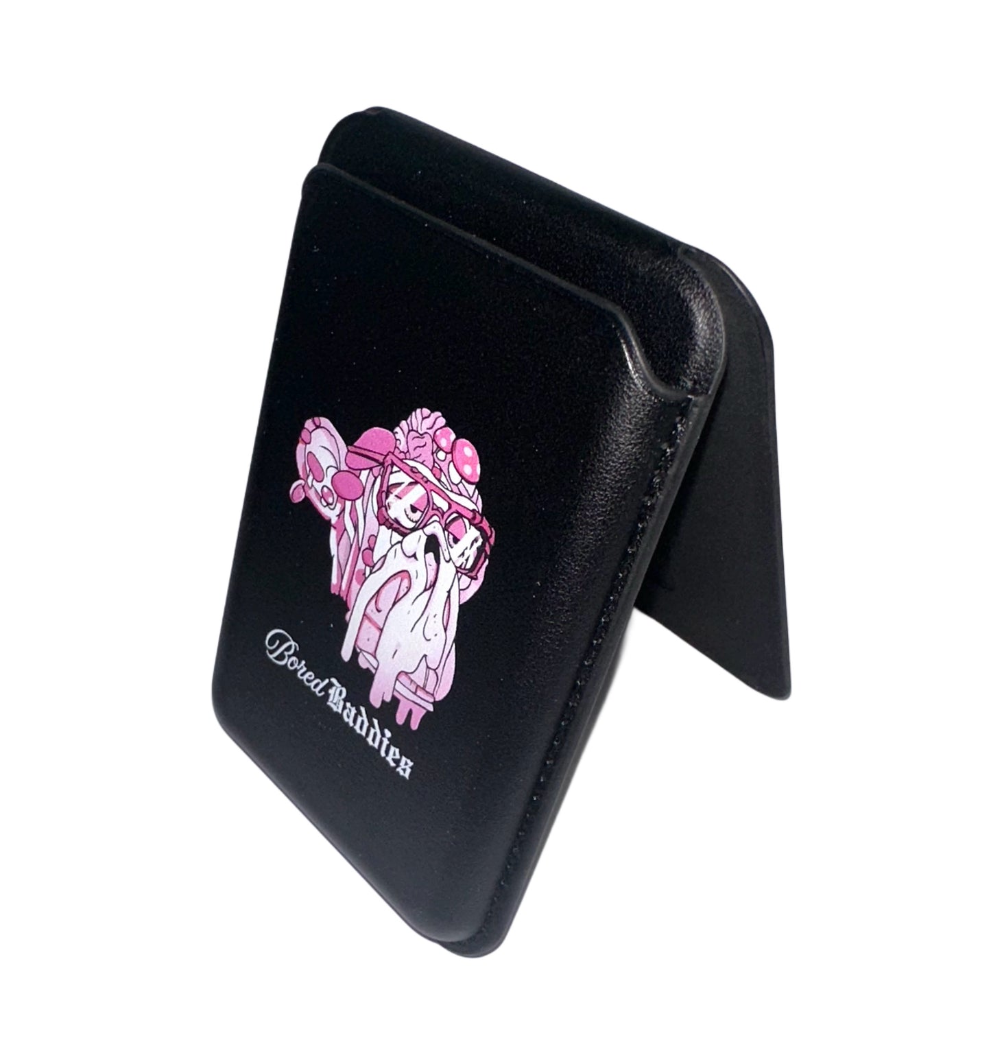 Bored Baddies Magnetic MagSafe PU Leather Card Wallet Holder With Stand