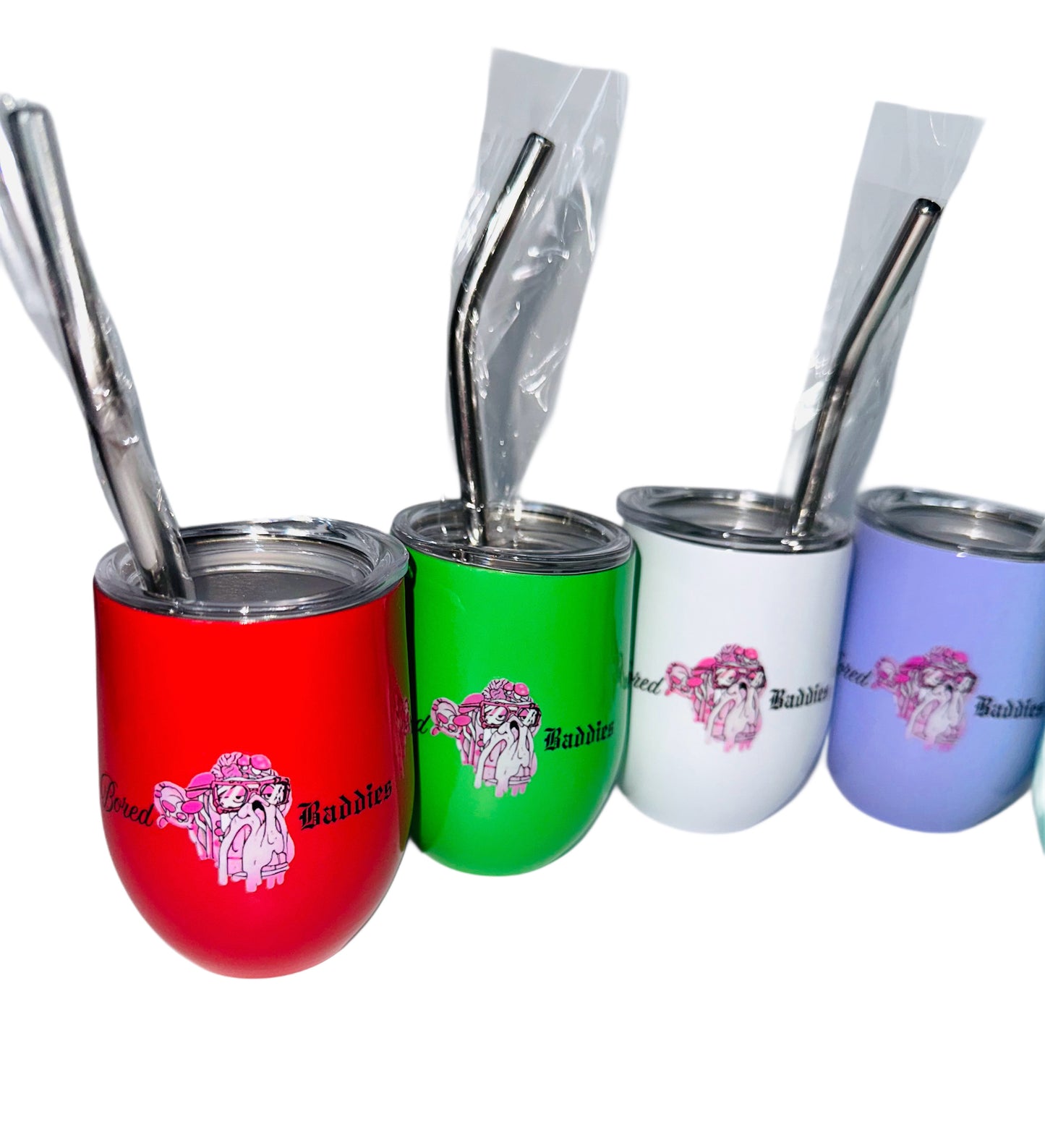 Bored Baddies 3oz Stainless Steel Vacuum Insulated Shot Tumblers (Set of 6) - BOLD colors