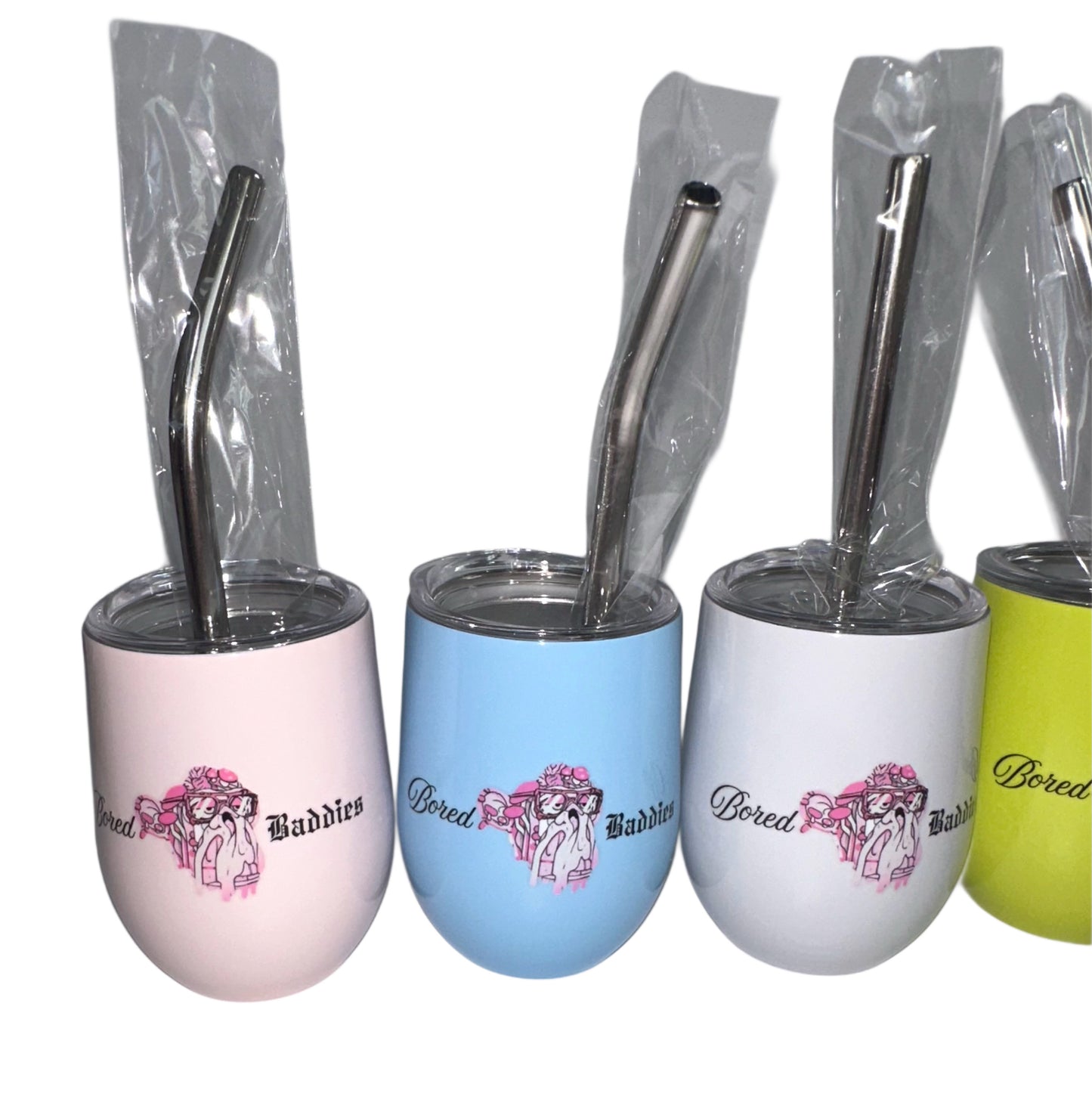 Bored Baddies 3oz Stainless Steel Vacuum Insulated Shot Tumblers (Set of 6) - PASTEL colors