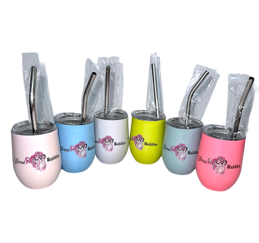 Bored Baddies 3oz Stainless Steel Vacuum Insulated Shot Tumblers (Set of 6) - PASTEL colors