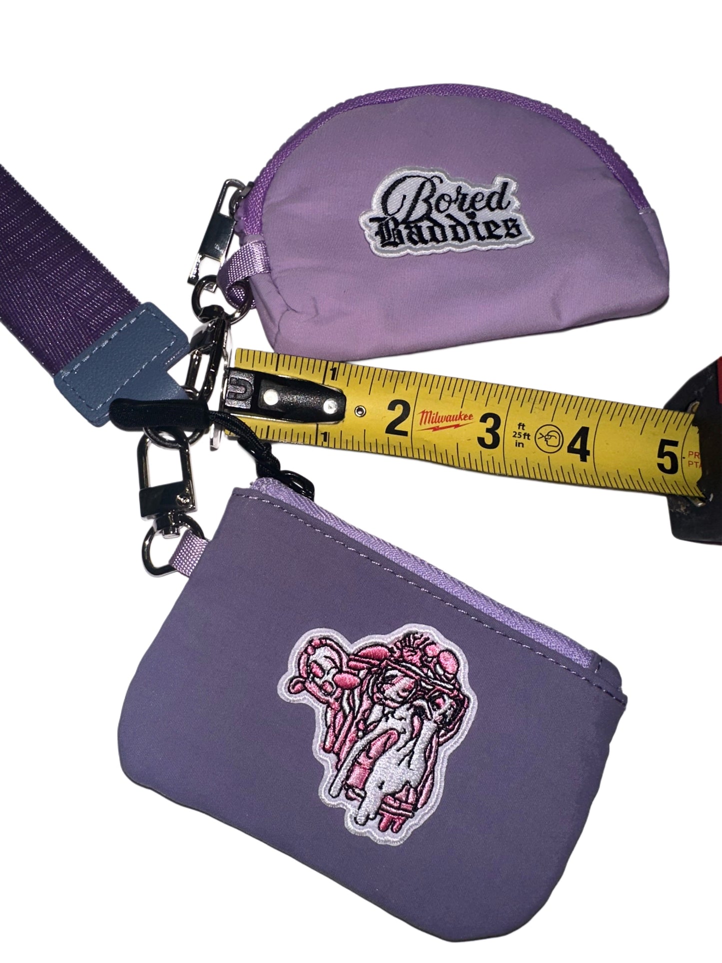 Bored Baddies Nylon Dual Pouch Wristlet (Lavender Purple)