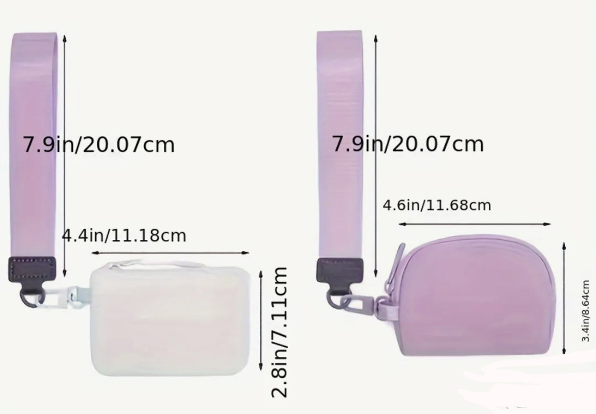 Bored Baddies Nylon Dual Pouch Wristlet (Lavender Purple)