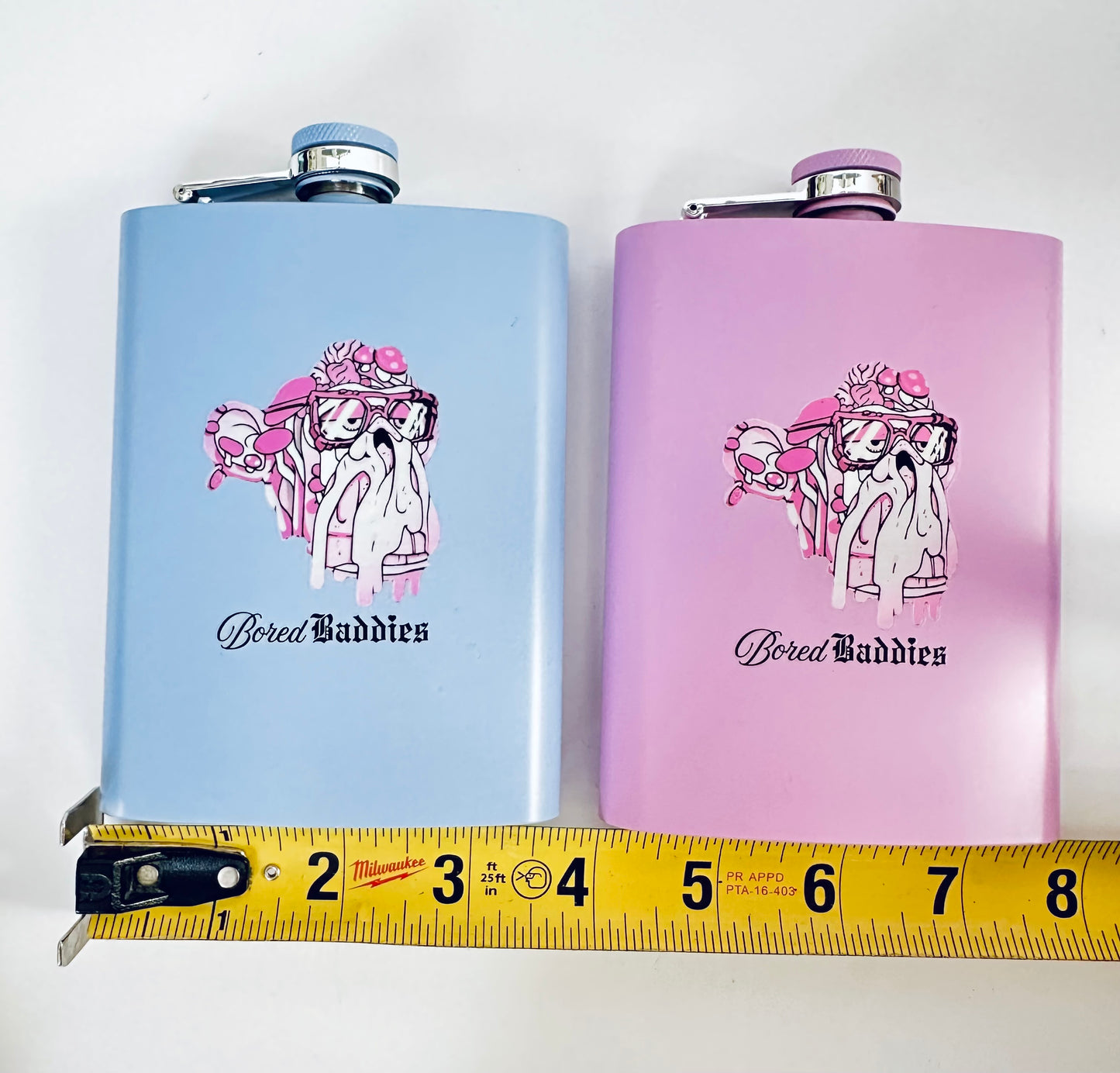 Bored Baddies 8oz Stainless Steel Hip Flask w/ Funnel