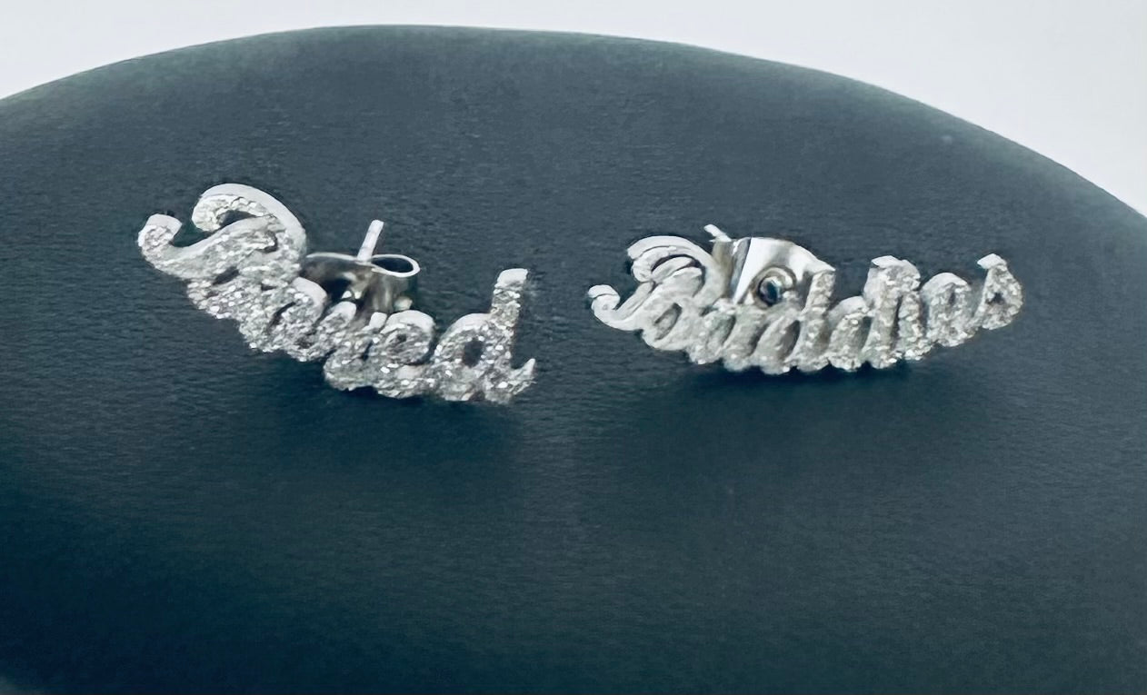 Silver Logo Earrings