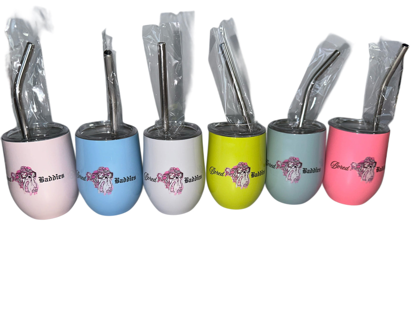 Bored Baddies 3oz Stainless Steel Vacuum Insulated Shot Tumblers (Set of 6) - PASTEL colors