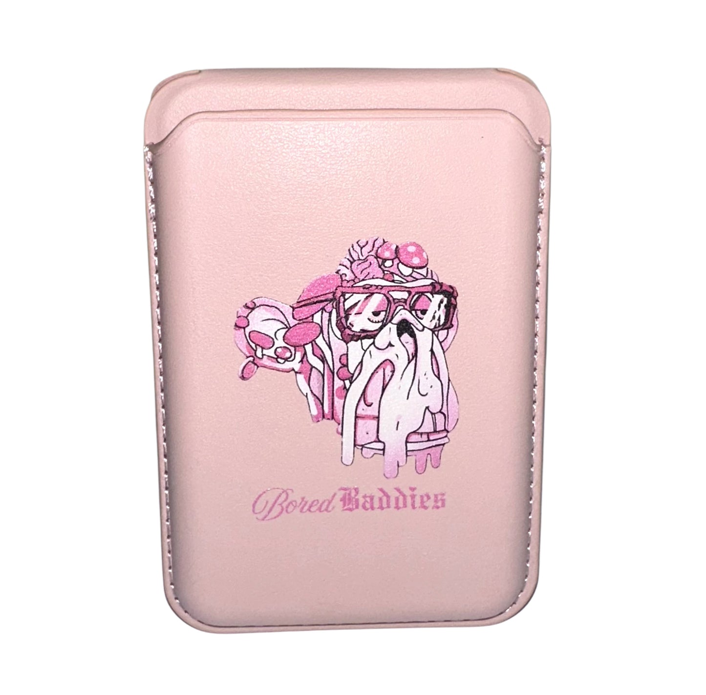 Bored Baddies Magnetic MagSafe PU Leather Card Wallet Holder With Stand