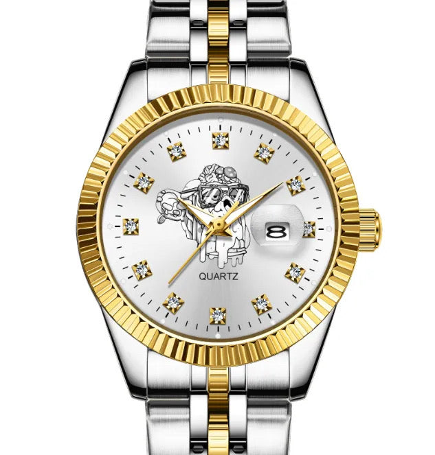 Bored Baddies Two-Tone CZ Stainless Steel Women’s Watch