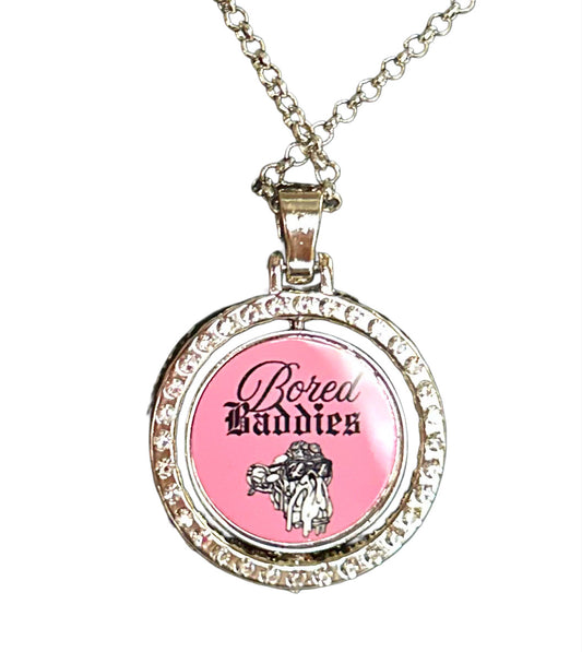 27” Silver Circular Pendant w/ Necklace