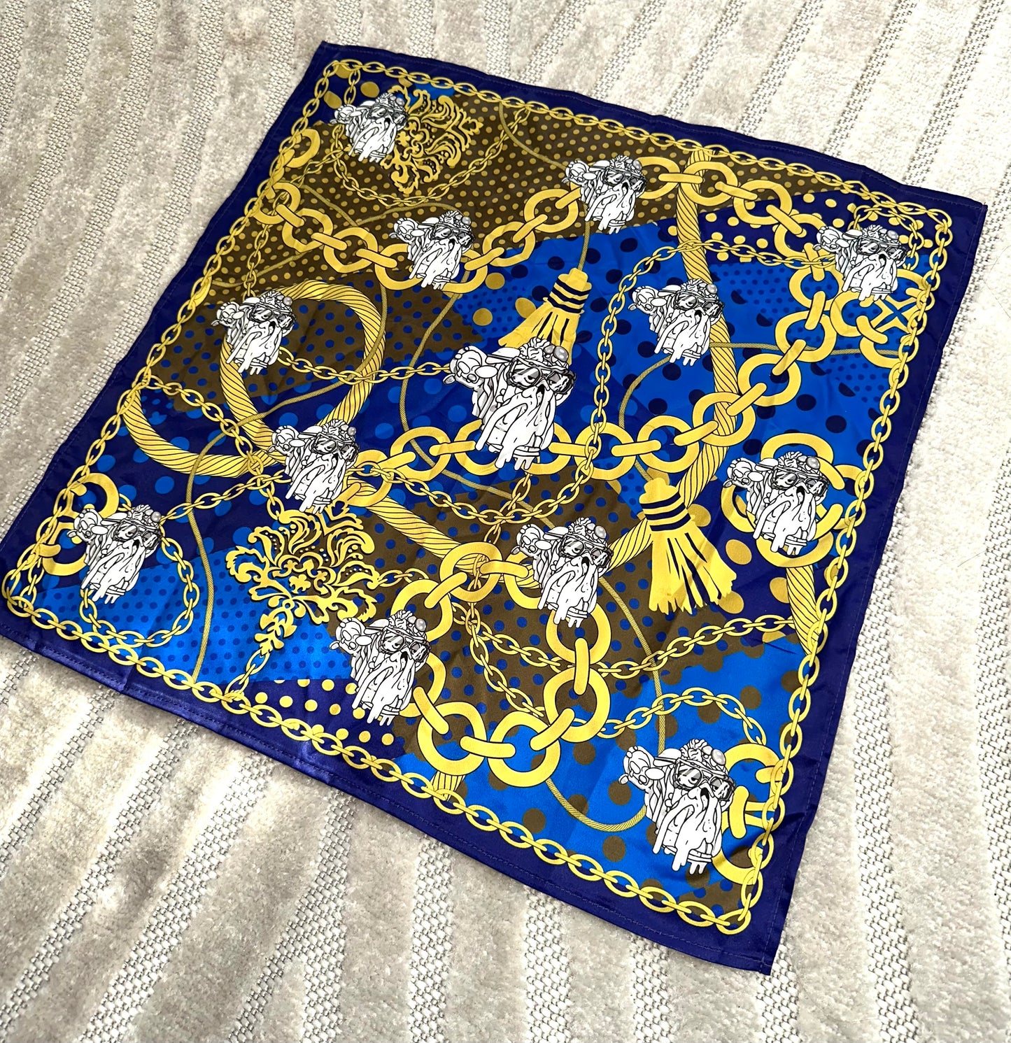 Bored Baddies Royal Blue Chain Scarf