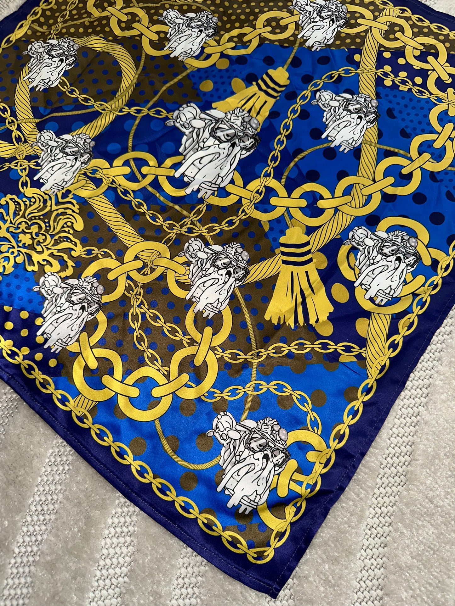 Bored Baddies Royal Blue Chain Scarf