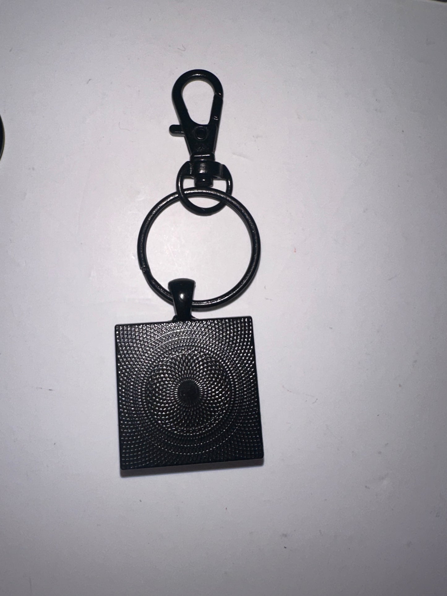Men’s Black Square Pendant w/ Matching Necklaces & Key Ring