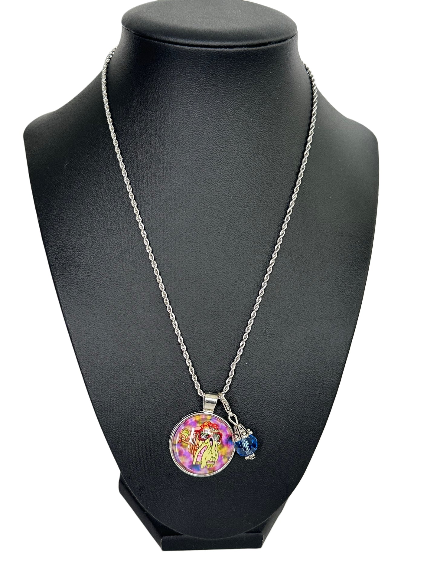 16” Silver Short Rope Necklace w/ 1 Pendant