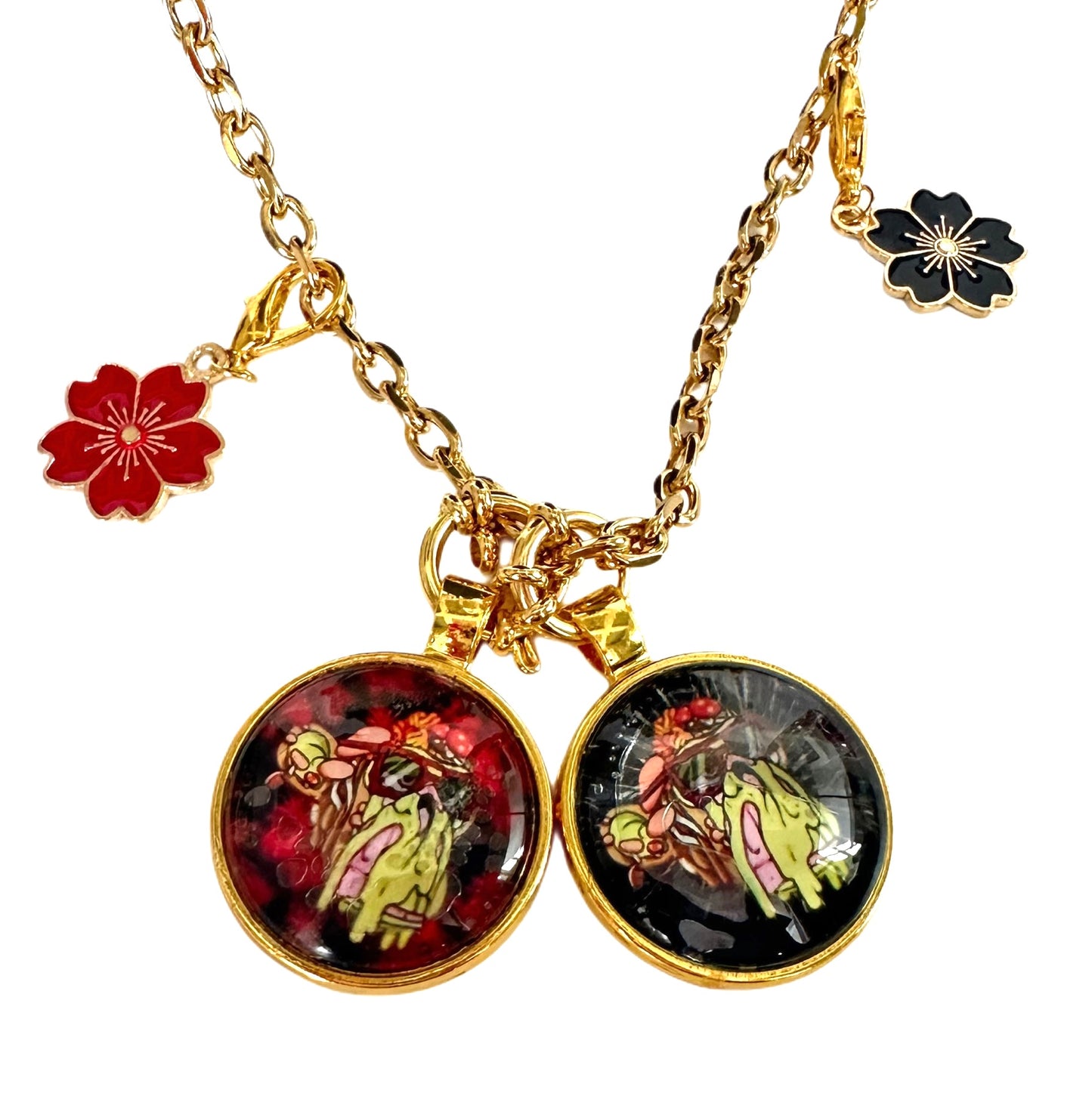 26” Gold Long Rope Necklace w/ 2 Pendants