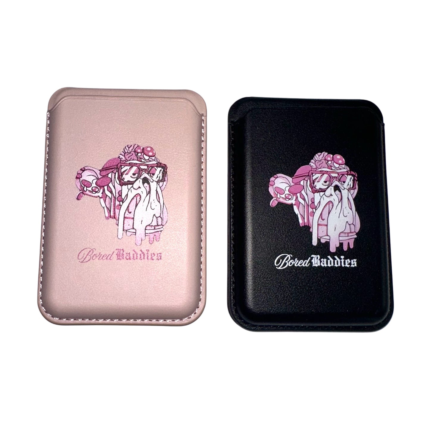 Bored Baddies Magnetic MagSafe PU Leather Card Wallet Holder With Stand