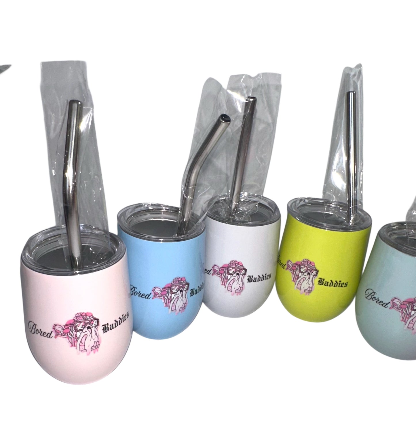 Bored Baddies 3oz Stainless Steel Vacuum Insulated Shot Tumblers (Set of 6) - PASTEL colors