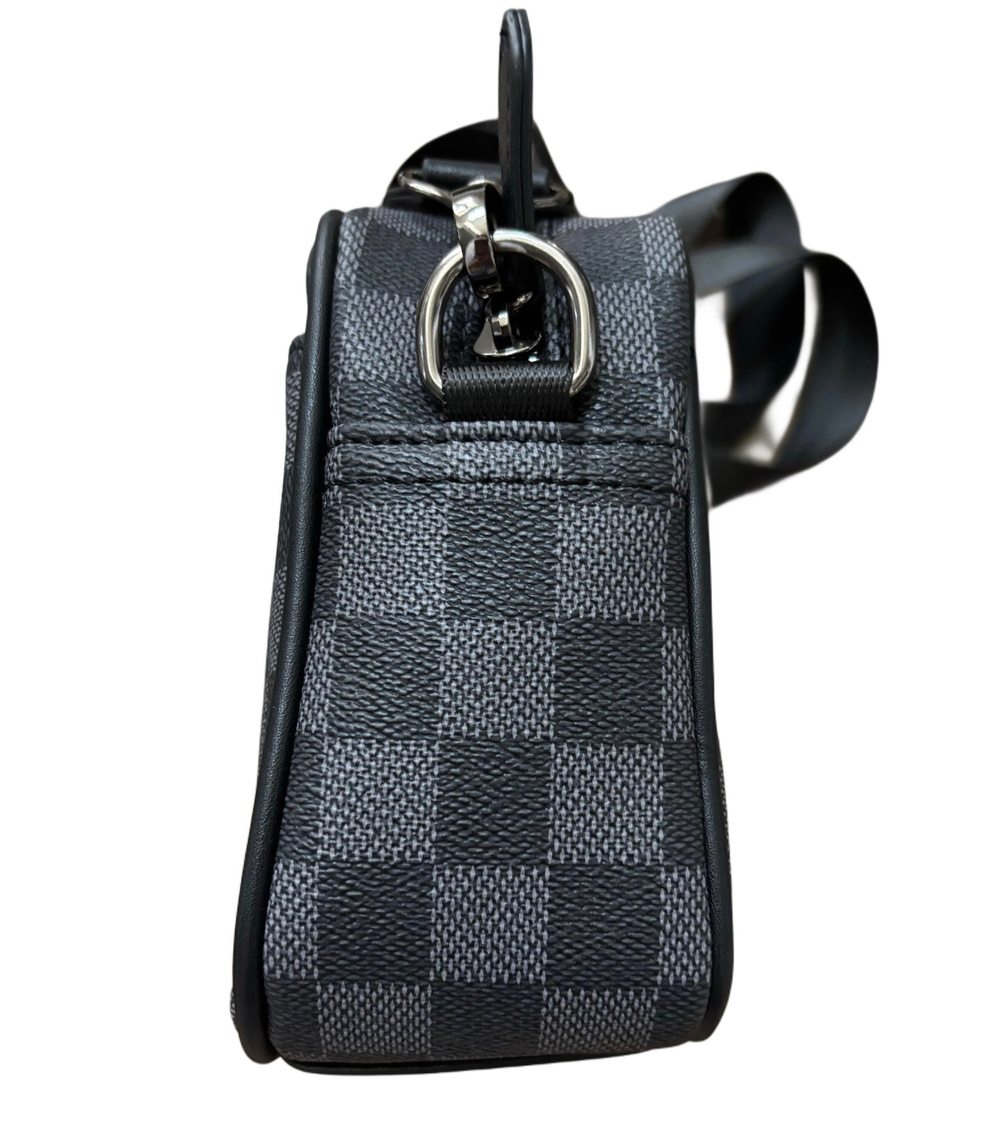 Bored Baddies Unisex Black Check Messenger Bag