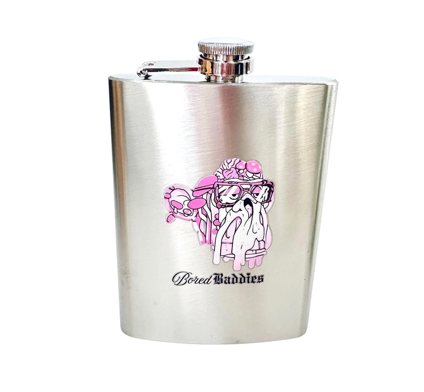 Bored Baddies 8oz Stainless Steel Hip Flask w/ Funnel