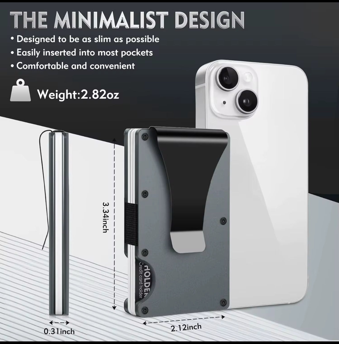 Bored Baddies RFID Blocking Minimalist Aluminum Card Wallet w/ Money Clip