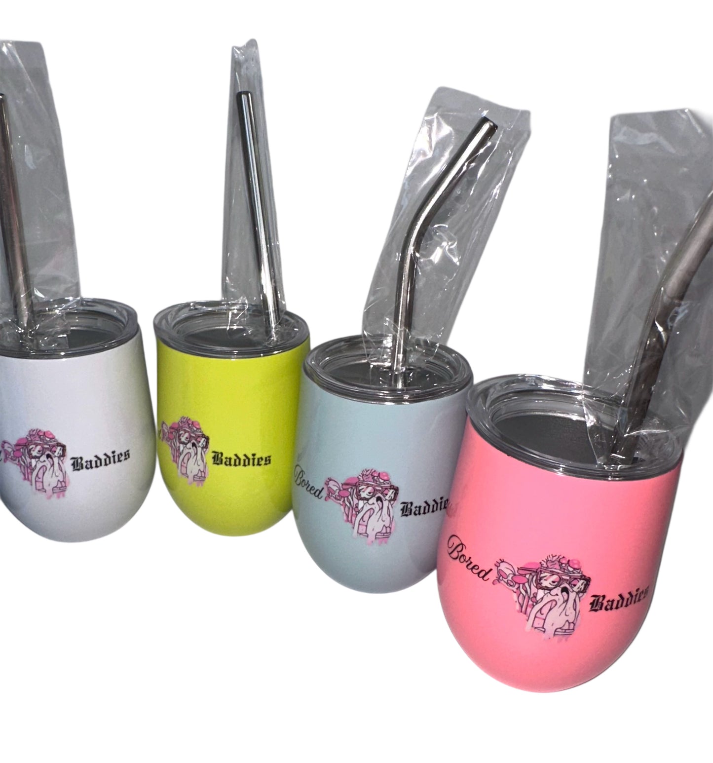 Bored Baddies 3oz Stainless Steel Vacuum Insulated Shot Tumblers (Set of 6) - PASTEL colors