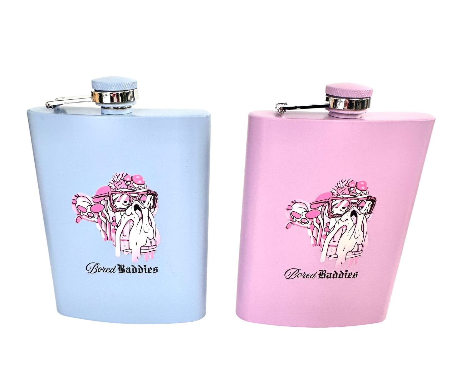 Bored Baddies 8oz Stainless Steel Hip Flask w/ Funnel