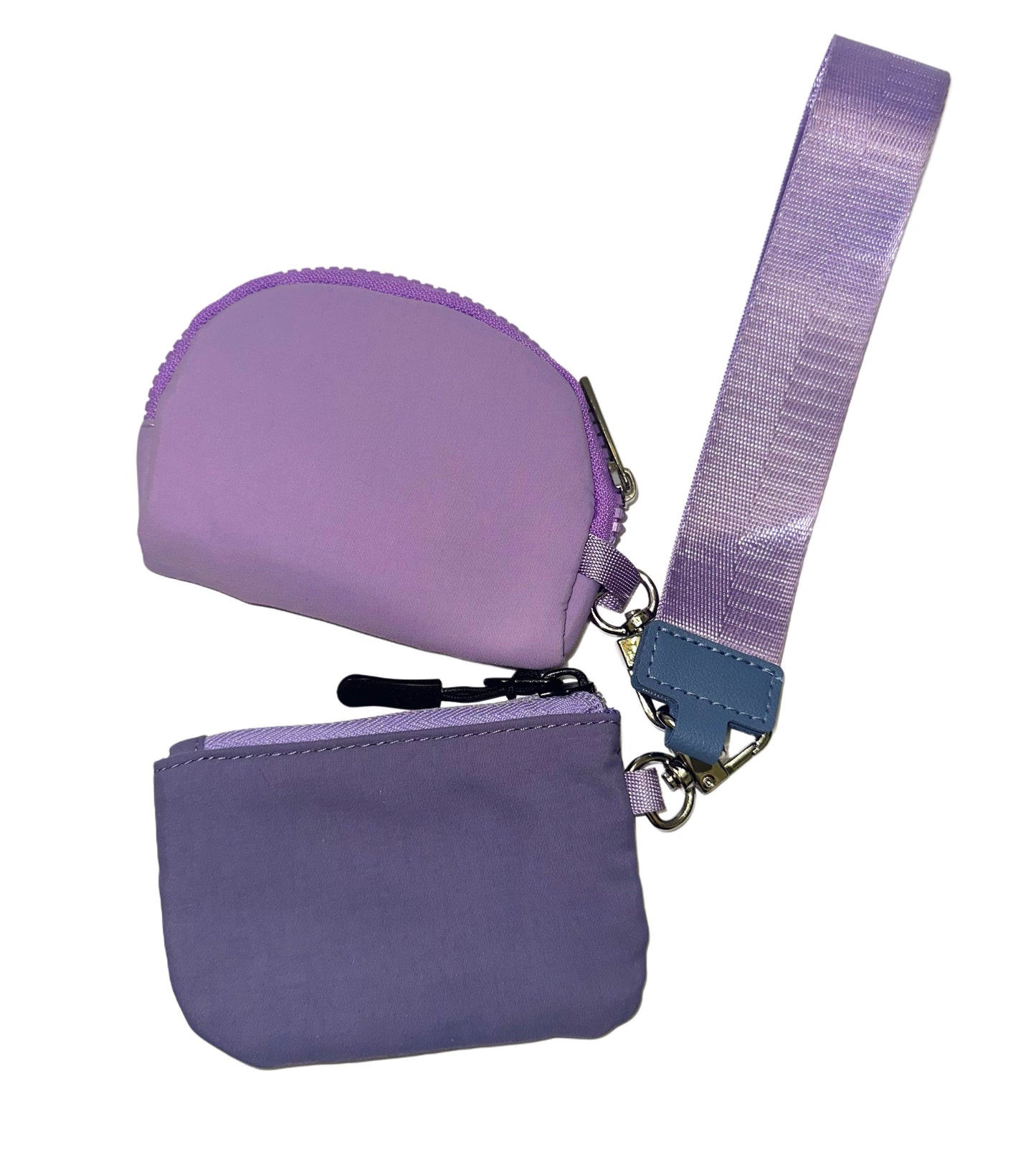 Bored Baddies Nylon Dual Pouch Wristlet (Lavender Purple)