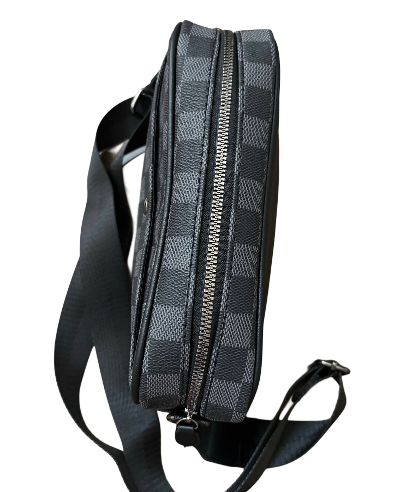 Bored Baddies Unisex Black Check Messenger Bag