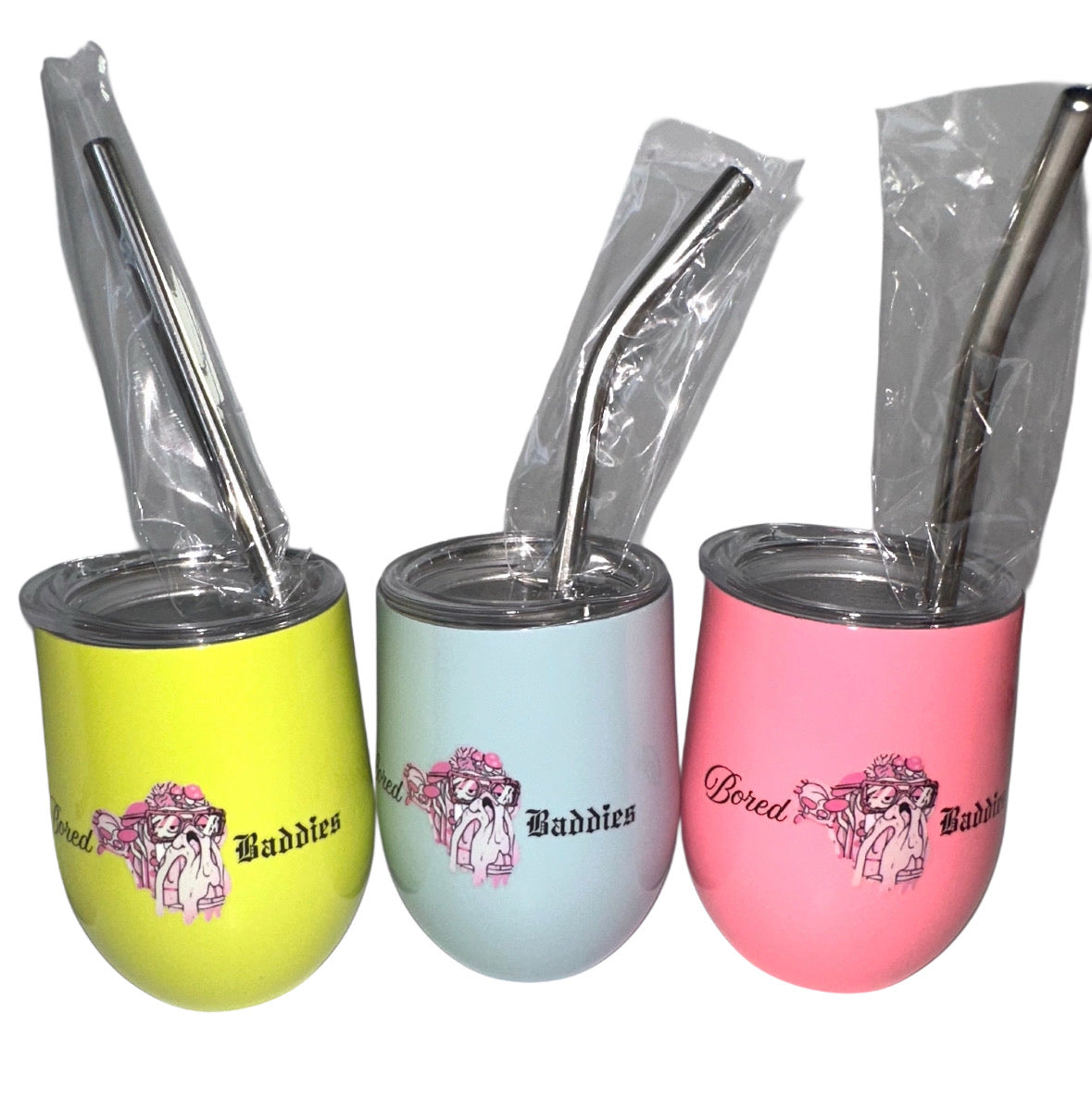 Bored Baddies 3oz Stainless Steel Vacuum Insulated Shot Tumblers (Set of 6) - PASTEL colors