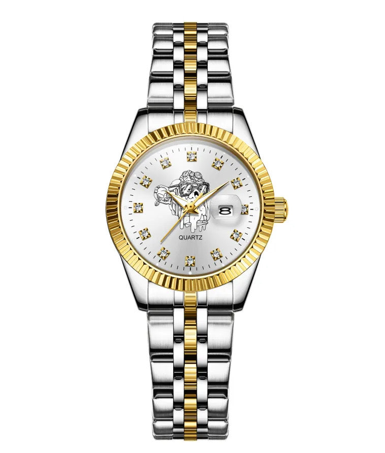 Bored Baddies Two-Tone CZ Stainless Steel Women’s Watch
