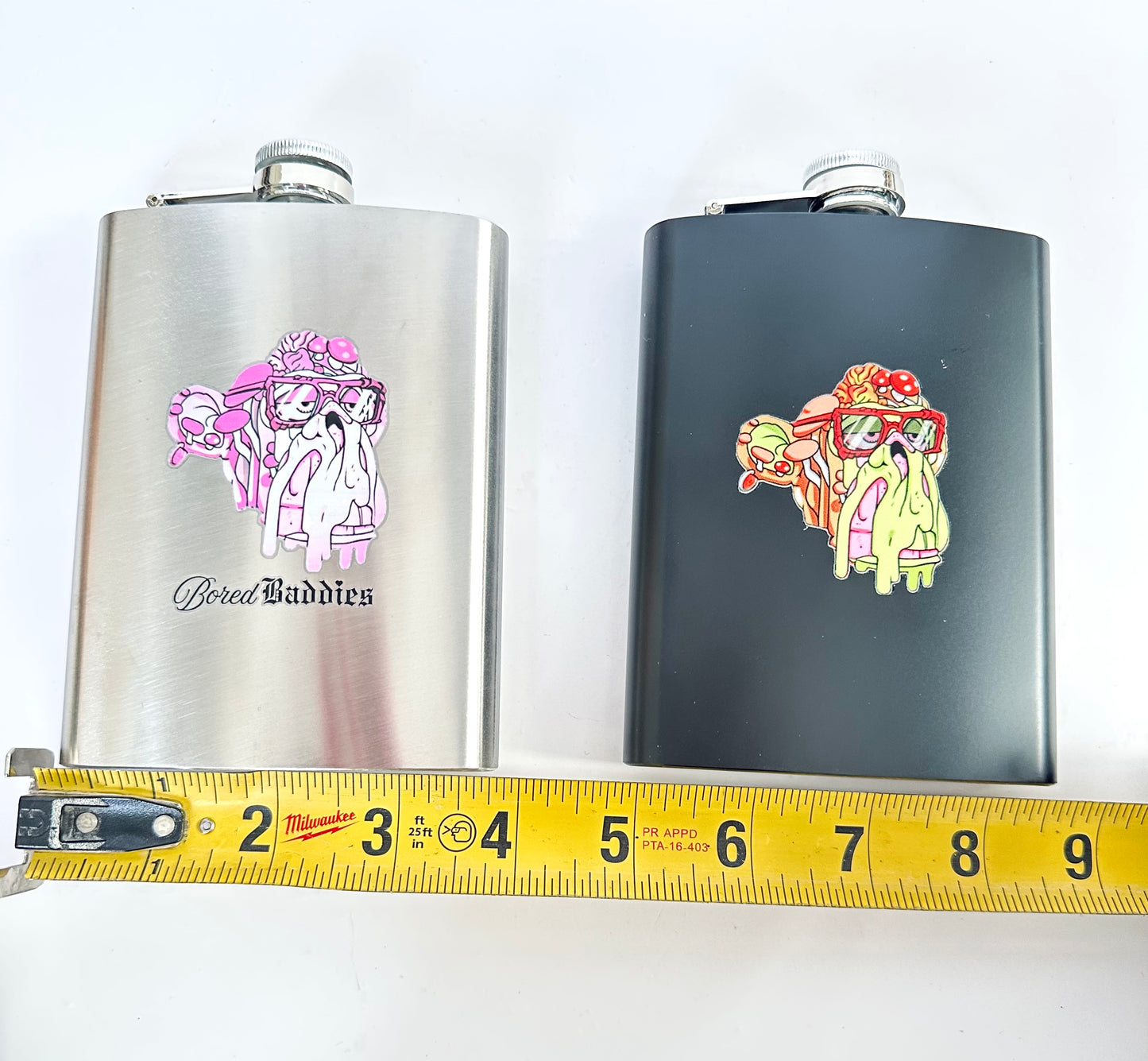 Bored Baddies 8oz Stainless Steel Hip Flask w/ Funnel