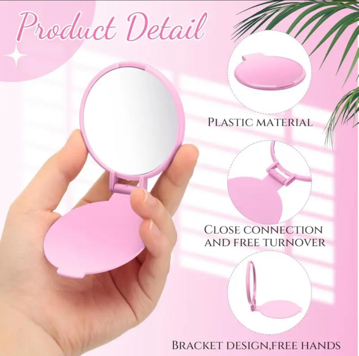 Bored Baddies Pink Compact Mirror