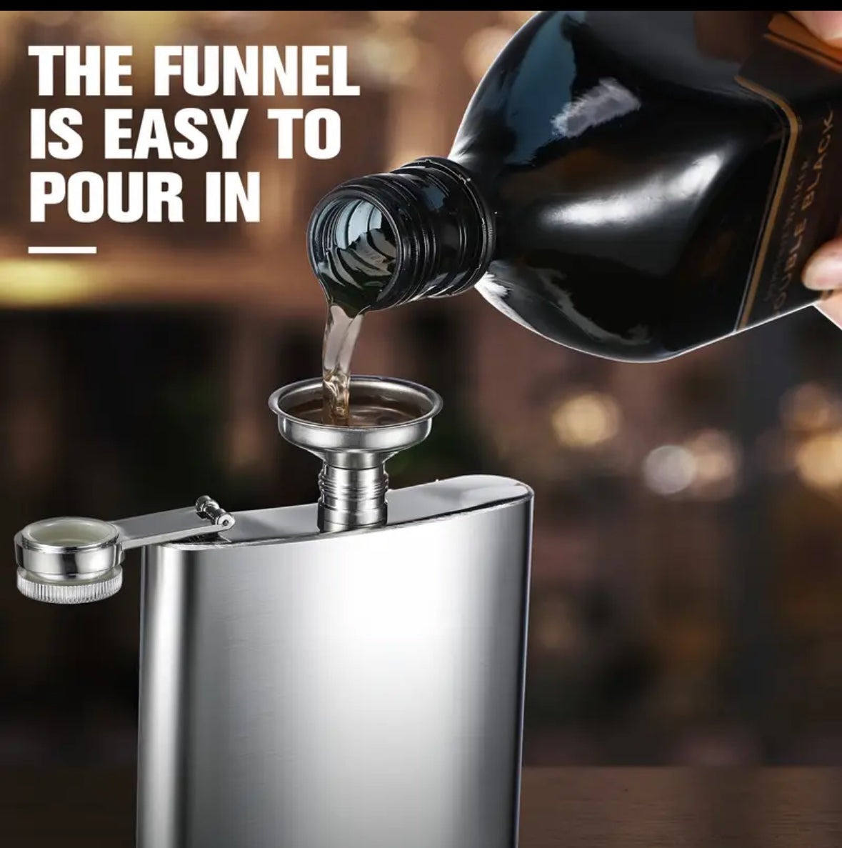 Bored Baddies 8oz Stainless Steel Hip Flask w/ Funnel