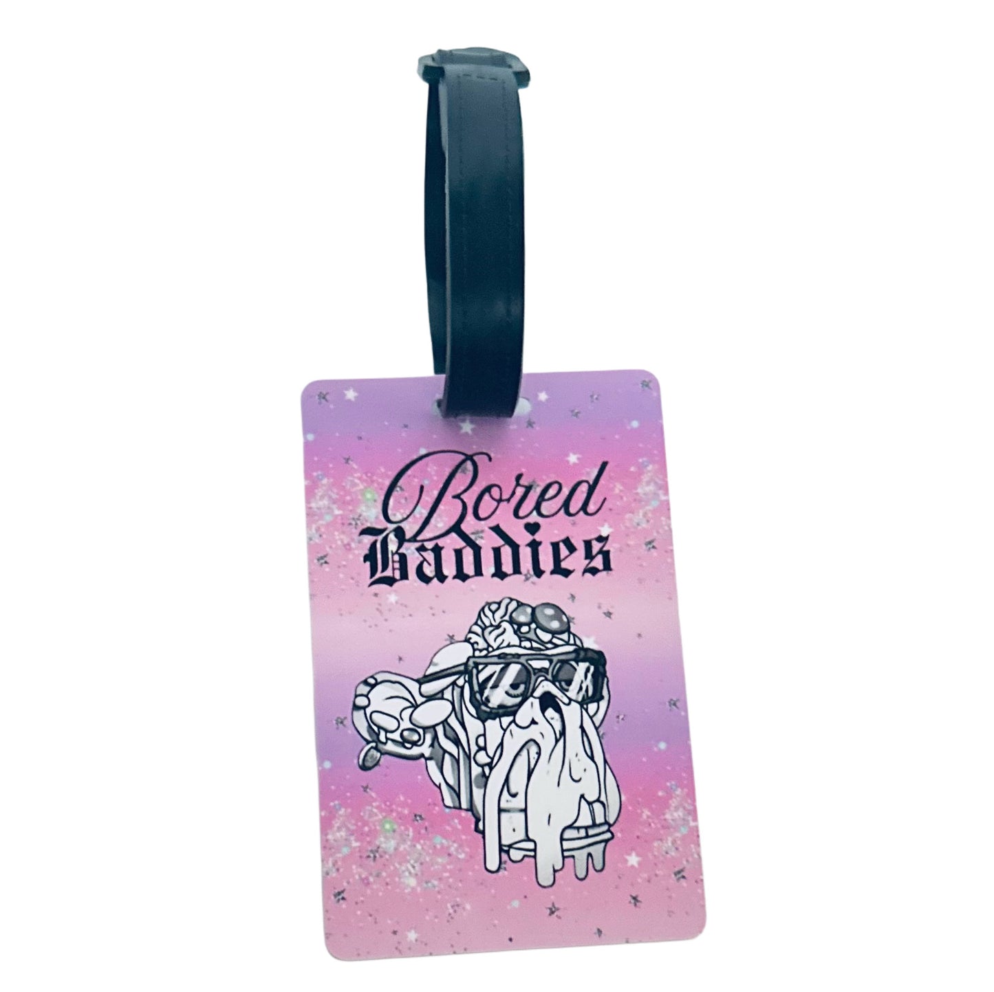 Bored Baddies PVC Pink Purple Gradient Luggage Tag