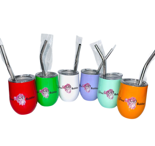 Bored Baddies 3oz Stainless Steel Vacuum Insulated Shot Tumblers (Set of 6) - BOLD colors