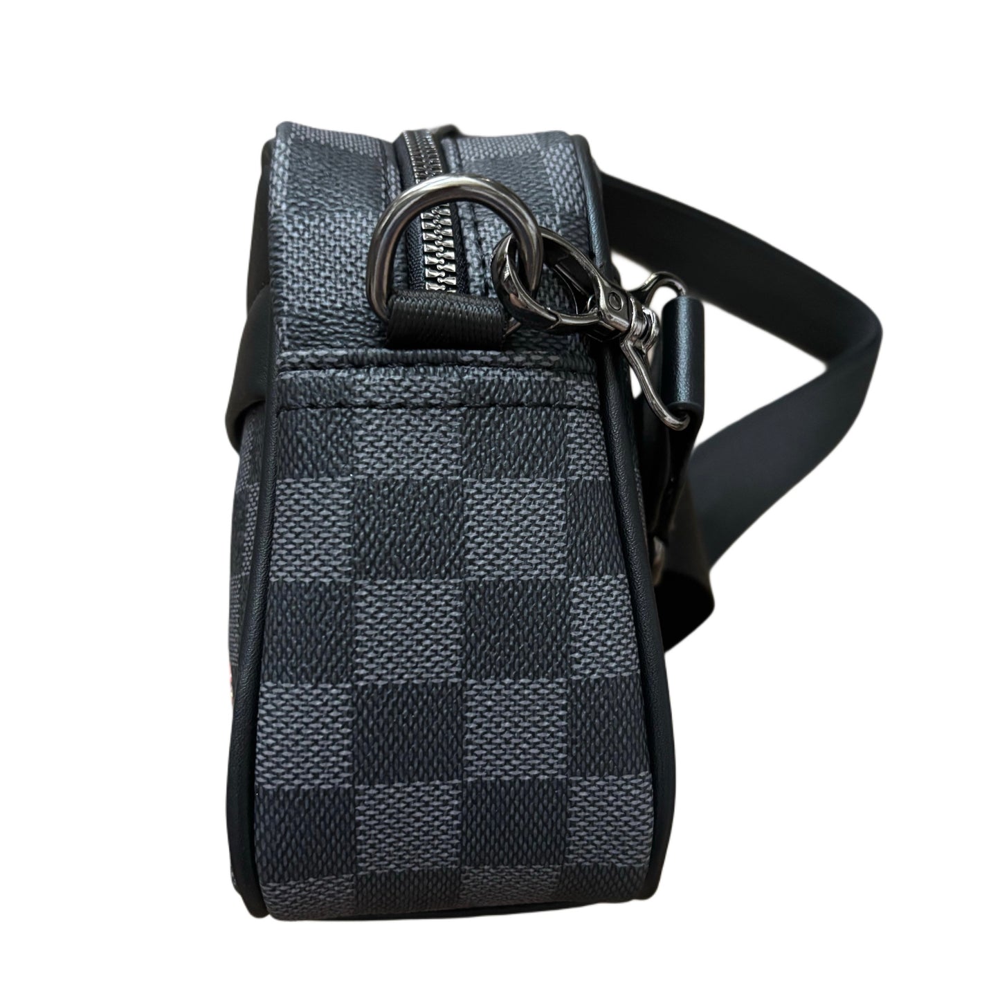 Bored Baddies Unisex Black Check Messenger Bag