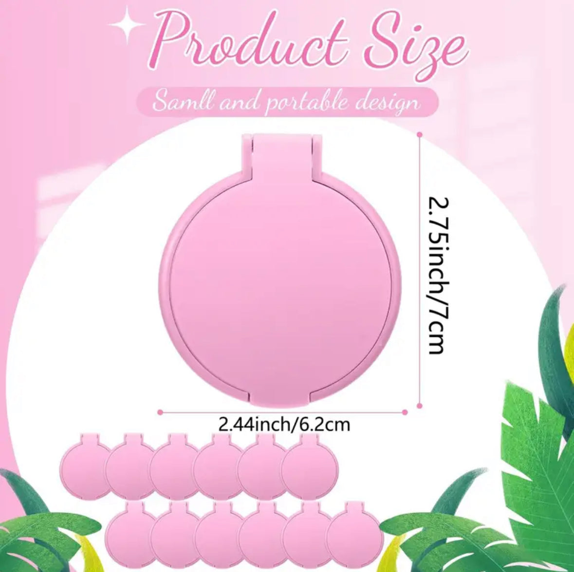 Bored Baddies Pink Compact Mirror